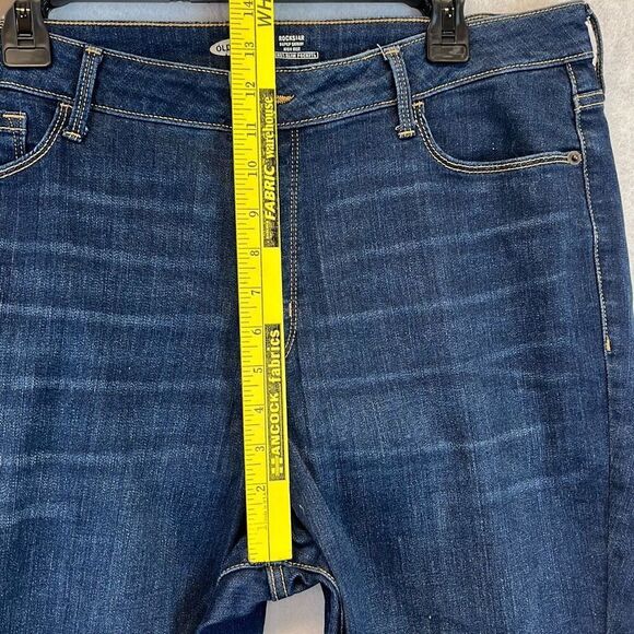 NWT OLD NAVY Women’s Blue Jeans 18 High Waisted Rockstar Super Skinny Slimming - Picture 8 of 15